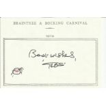 Giles illustrator signed A6, half A4 size white sheet with Braintree & Bocking Carnival 1979 printed