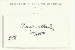 Giles illustrator signed A6, half A4 size white sheet with Braintree & Bocking Carnival 1979 printed