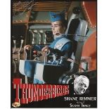 Shane Rimmer as Scott Tracy from Thunderbirds signed 10 x 8 colour montage photo. Good condition