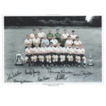 Tottenham Hotspur Multi-Signed photo. 16" x 12" high quality colour montage photograph signed by
