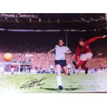 Geoff Hurst 16x12 inch photo signed by England's 1966 World Cup hero, Geoff Hurst who remains the
