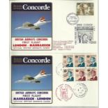 Concorde London-Marrakech First Flight dated 6th October 1985 and Marrakech-London return dated