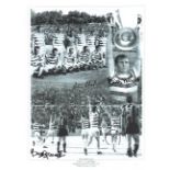 Celtic multi-signed photo. 16" x 12" high quality black and white montage photo signed by SEVEN of