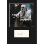 Christopher Lee signature piece matted 10 x 8 colour photo from Lord of the Rings. Rare Good