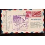 1952 US FFC First Flight Cover Signed by Post Master 1952 Columbia Mo to Kansas City Mo Back