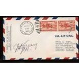 1941 US FFC First Flight Cover Signed by Post Master 1941 Chicago ILL to Windsor Canada Back