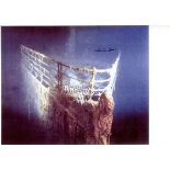 Titanic Survivor 8x12 inch photo of the wreck of RMS Titanic signed by survivor Millvina Dean. An