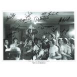 Rangers Multi-Signed photo. 16" x 12" high quality black and white photo signed by TWELVE of the