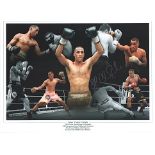 James DeGale signed photo. 16" x 12" high quality colour montage photograph signed by boxer James