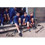 1966 World Cup 8x12 inch photo signed by Liverpool's 1966 World Cup squad members, Gordon Milne, Ian