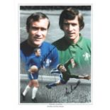 Ron Harris and Peter Bonetti signed photo. 16" x 12" high quality colour montage photograph signed