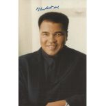 Muhammad Ali signed 6 x 4 colour portrait photo. Good condition