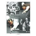 Ray Reardon signed photo. 16" x 12" high quality colour montage photograph signed by snooker