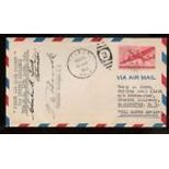 1943 US FFC First Flight Cover Signed by Post Master 1943 Toledo Ohio to Washington DC. Good