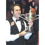 Ronnie O'Sullivan signed photo. 16" x 12" high quality colour photograph signed by snooker legend