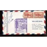 1942 US FFC First Flight Cover Signed by Post Master 1942 Bellingham Wash to Vancouver BC Back