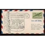 1945 US FFC First Flight Cover Signed by Post Master 1945 Hartford Conn to Boston, Mass Back