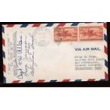 1942 US FFC First Flight Cover Signed by Post Master 1942 Seattle to Bellingham Wash Back Stamp.