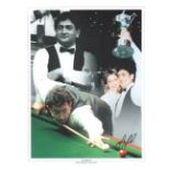 Joe Johnson signed photo. 16" x 12" high quality colour montage photograph signed by snooker