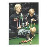 Neil Robertson signed photo. 16" x 12" high quality colour montage photograph signed by snooker 2010