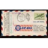 1945 US FFC First Flight Cover Signed by Post Master 1945 Ft Wayne Ind to Houston Tx Back Stamp.