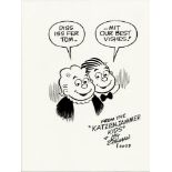 Hy Eisman signed 10x8 b/w illustration of the Katzenjammer Kids.  (born March 27, 1927) is an