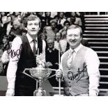 DENNIS TAYLOR AND STEVE DAVIS Snooker Legends Dual Signed 10 x 8 photo. Good condition Est.£9 - £14