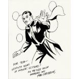 Fred Fredericks signed 10x8 b/w illustration of Mandrake the Magician.  (August 9, 1929 – March 10,