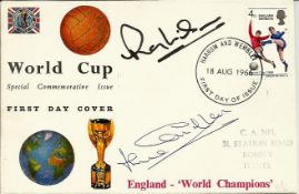 Jackie Charlton and Ray Wilson signed World Cup Winners FDC 18/8/66.  Good condition Est £8-12