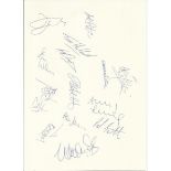 Lincoln City A4 signed sheet 1994-95.  15 autographs in total.  Signed by Platnauer, Hebberd,