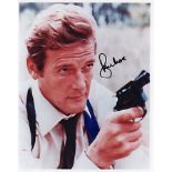Moore Roger James Bond Roger Moore genuine authentic signed autograph photo, An 10" x 8" photo of