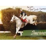 RICHARD DUNWOODY signed  photo  Stunning image Riding The Great 'Desert Orchid' has added the