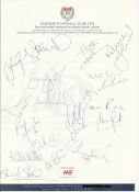 Dundee FC official headed sheet Season 2001/2.  Signed by 19.  Good condition Est £4-6