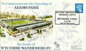 Wycombe Wanderers special stamp cover signed by 15 players in 1990.  Good condition Est £4-6