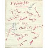 Chesterfield FC sheet on lined paper 1950’s.  21 autographs in total.  Est £5-8