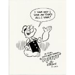 Hy Eisman signed 10x8 b/w Popeye illustration.  born March 27, 1927) is an American cartoonist who