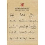 Cricket Album Scotland & Ireland. 16 photos, Multisigned team sheets with over 90 autographs