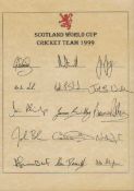 Cricket Album Scotland & Ireland. 16 photos, Multisigned team sheets with over 90 autographs