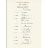 England Cricket autograph collection. Nicely presented Red folder with 12 cricket sheets including