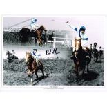 BOB CHAMPION 'ADANITI' Grand National Winner Hand Signed 16 X 12 photo Montage. Good condition