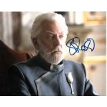 Donald Sutherland 10x8 photo of Donald from Hunger Games, signed by him in NYC Good condition