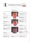 Cricket Signed World Cup Team Sheets 52 team sheets in nice album from a numbers of events inc