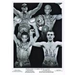 JOHNNY NELSON, PAUL SILKY JONES, DUKE MCKENZIE AND ALAN MINTER British World Champions Signed photo