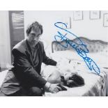 Barnes Priscilla 10" x 8" b/w photo of Priscilla Barnes with Timothy Dalton and clearly signed by
