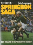 Springbok Saga Book 100 years of Springbok Rugby with 40 autographs. Names include Good condition