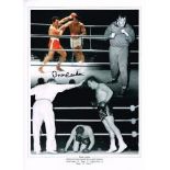 BRIAN LONDON British Heavyweight Hand Signed 16 X 12 photo Montage. Good condition Est.£8 - £12