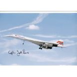 Jock Lowe pilot genuine signed authentic autograph Concorde, A 12 x 8 colour photo of Concorde on