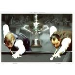 Snooker multi-signed-Superb 10.5x8.5 inch photo signed by snooker greats Steve Davis and Ray Reardon