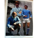 Manchester City-16x12 inch photo signed by Man City legends Mike Summerbee, Colin Bell and Francis