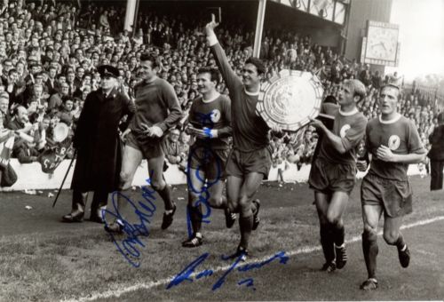 Liverpool multi-signed-8x12 inch photo signed by former Liverpool goalkeeper Tommy Lawrence as